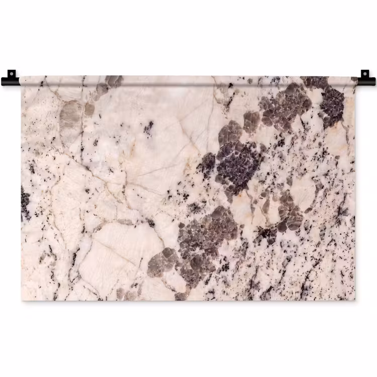 Wandkleed - Natuursteen - Patroon - Abstract - Beige - Grijs — 1