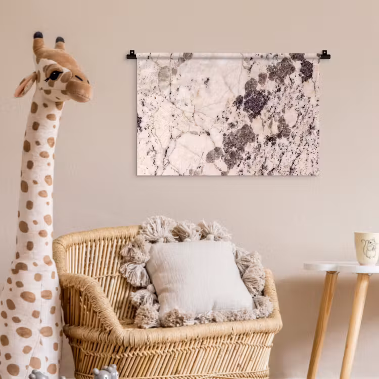 Wandkleed - Natuursteen - Patroon - Abstract - Beige - Grijs — 5