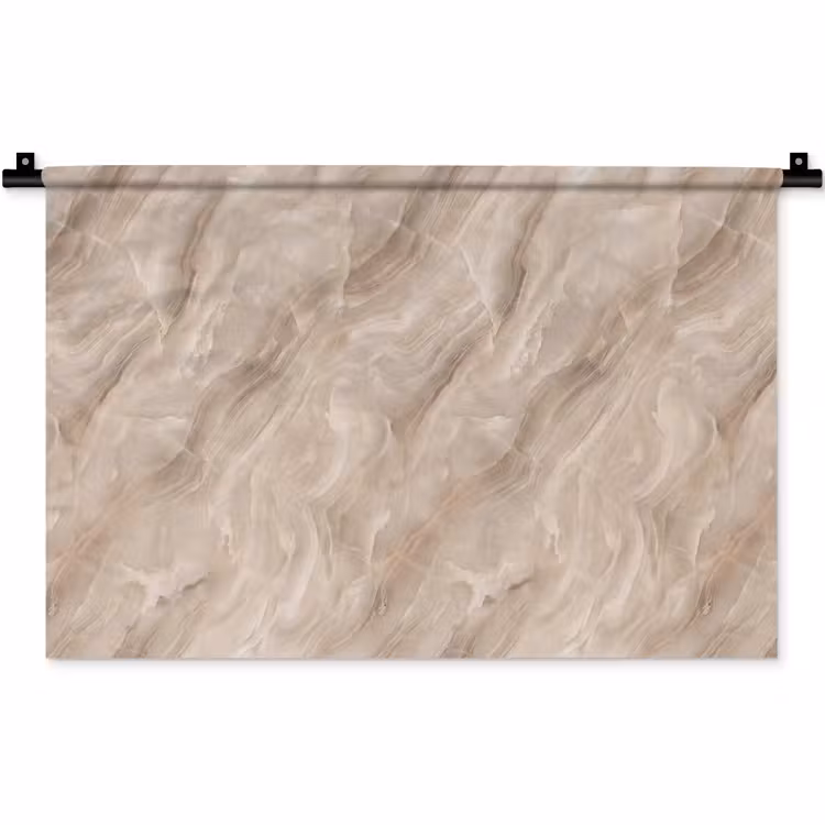 Wandkleed - Steen - Golvend - Abstract - Beige — 1