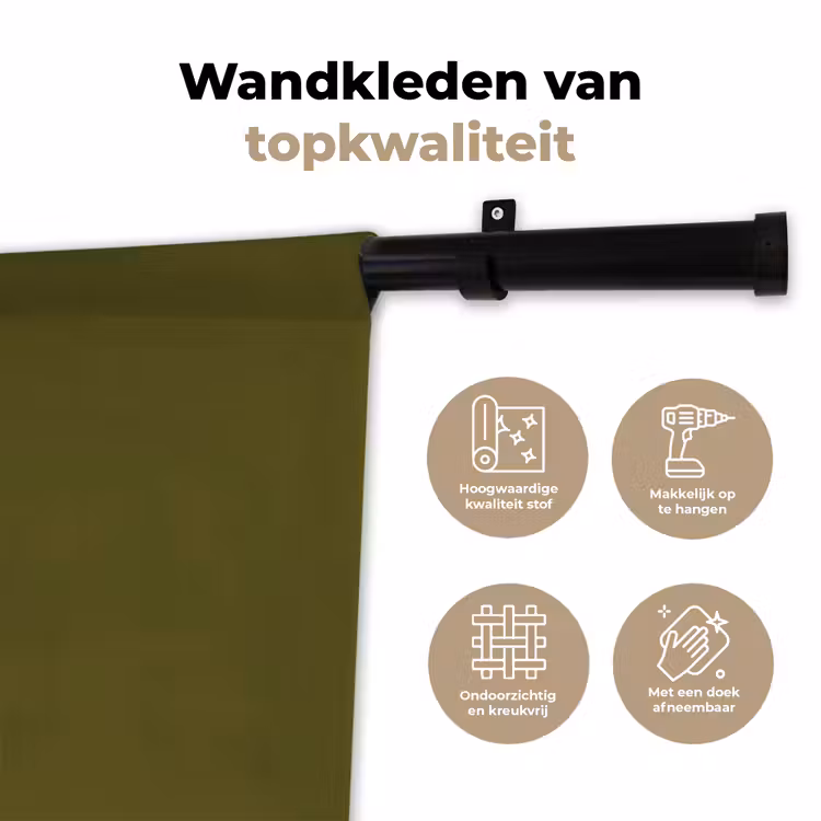 Wandkleed - Dark - Olive - Groen — 3