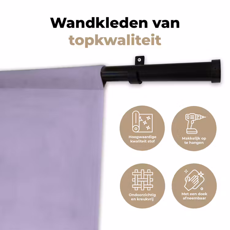 Wandkleed - Pastel - Lilac - Paars — 3