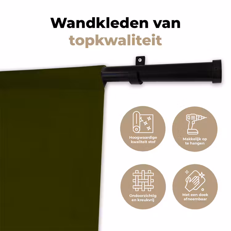 Wandkleed - Dark - Olive - Groen — 3
