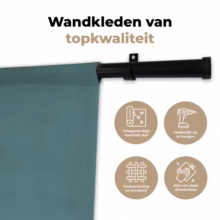 Wandkleed - Serene - Teal - Blauw — 3