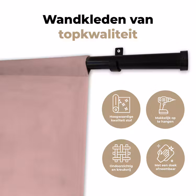 Wandkleed - Soft - Blush - Roze — 3