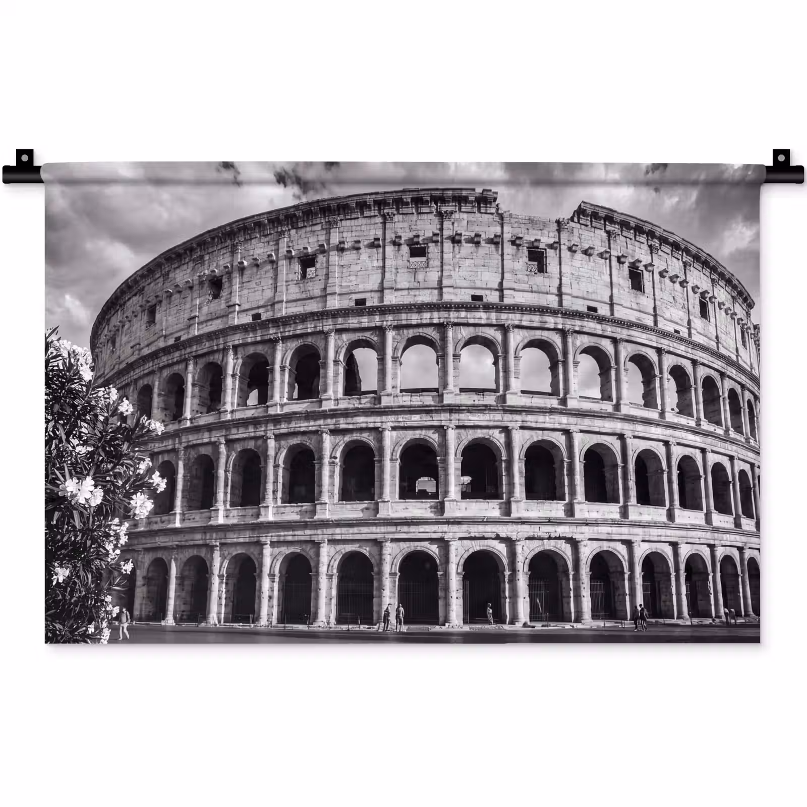 Wandkleed - Architectuur - Colosseum - Rome - Historisch - Zwart-wit — 1