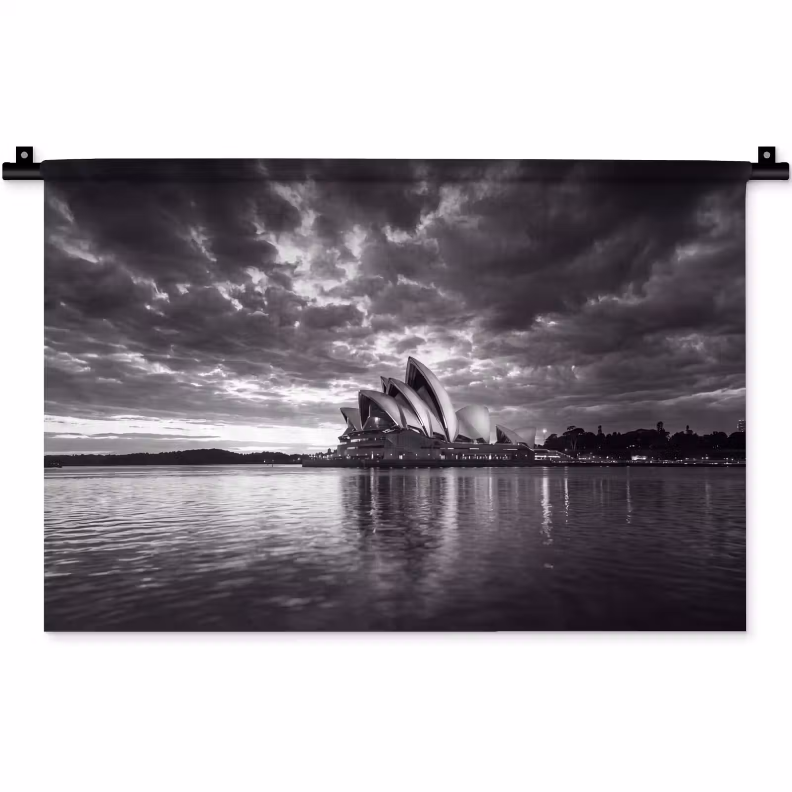 Wandkleed - Architectuur - Water - Stad - Modern - Zwart-wit — 1