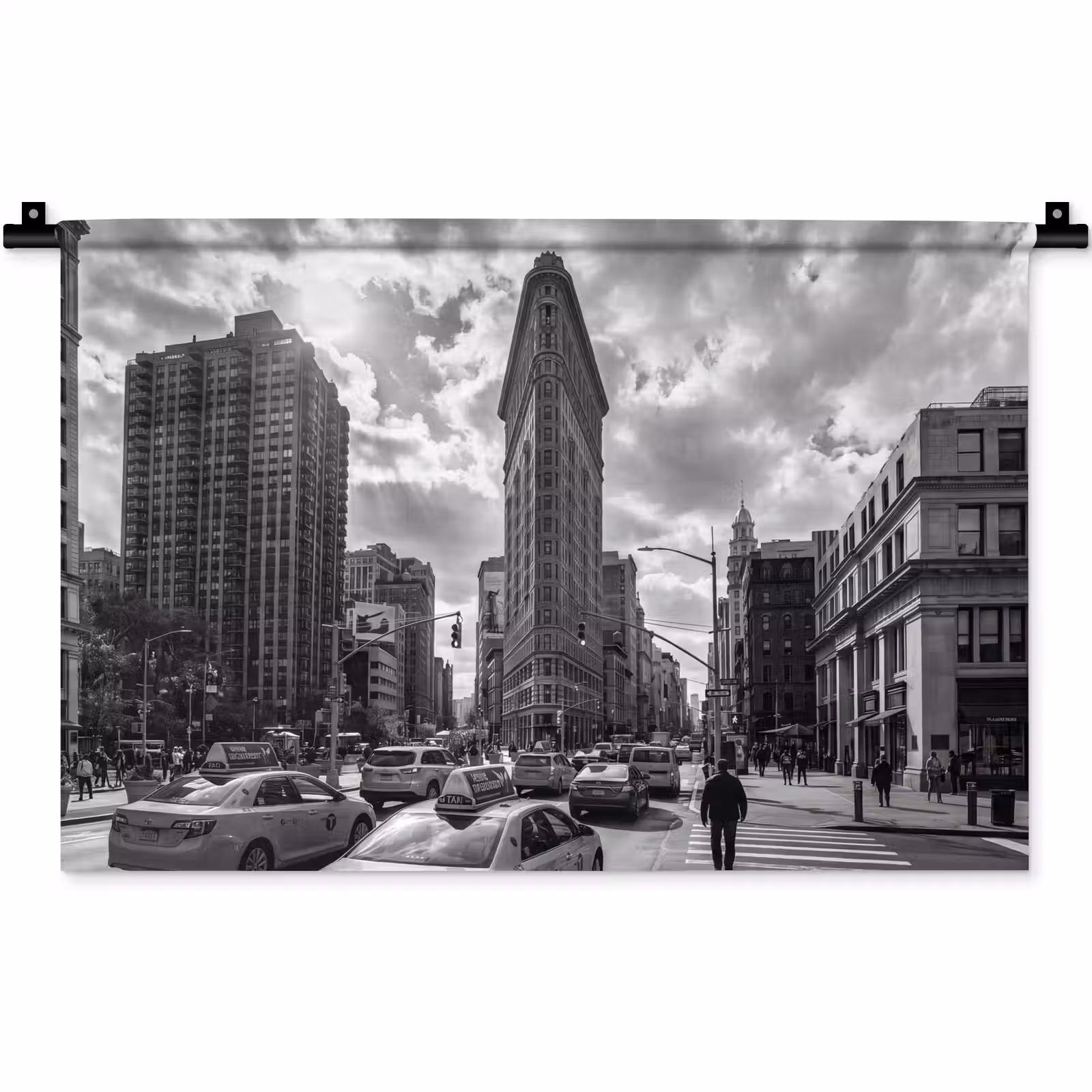 Wandkleed - Gebouw - Hoogbouw - Stad - Architectuur - Zwart-wit — 1