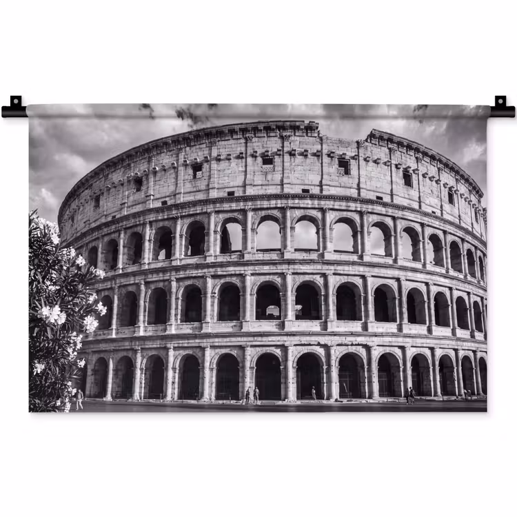 Wandkleed - Architectuur - Colosseum - Rome - Historisch - Zwart-wit — 1