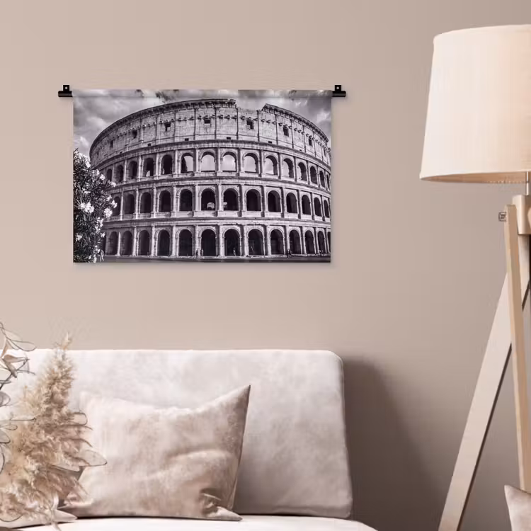 Wandkleed - Architectuur - Colosseum - Rome - Historisch - Zwart-wit — 2