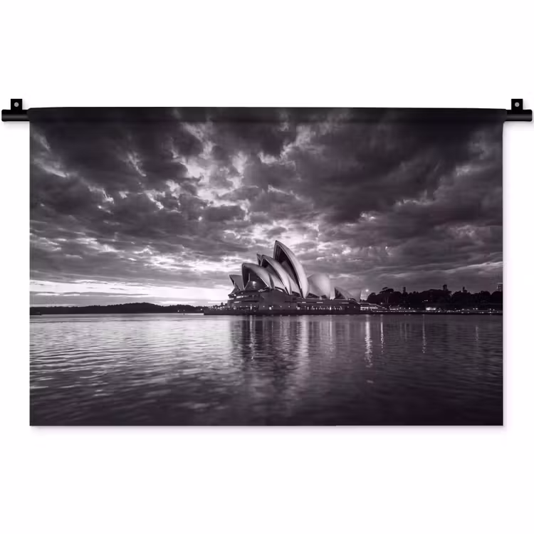 Wandkleed - Architectuur - Water - Stad - Modern - Zwart-wit — 1