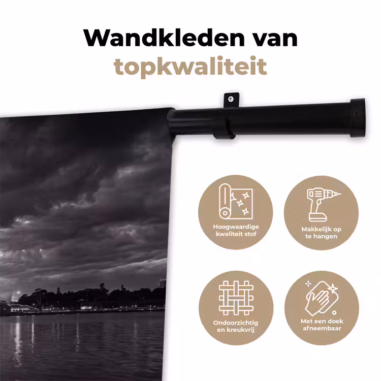 Wandkleed - Architectuur - Water - Stad - Modern - Zwart-wit — 3