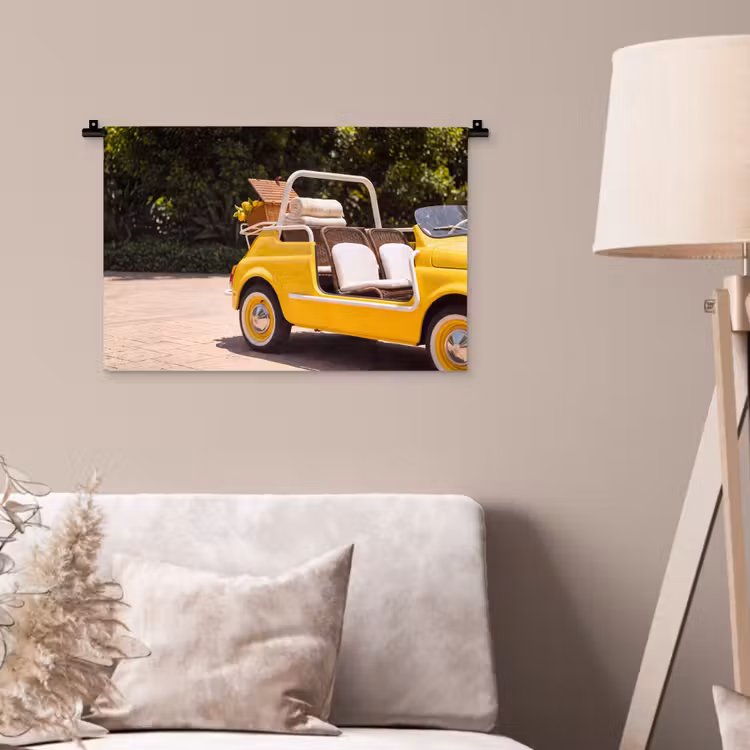 Wandkleed - Auto - Picknick - Zomer - Geel — 2