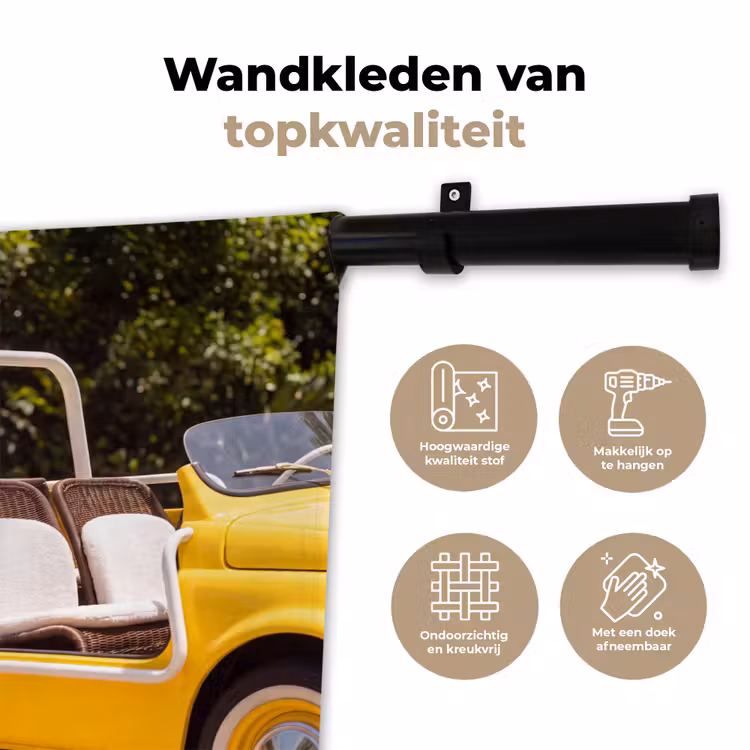 Wandkleed - Auto - Picknick - Zomer - Geel — 3