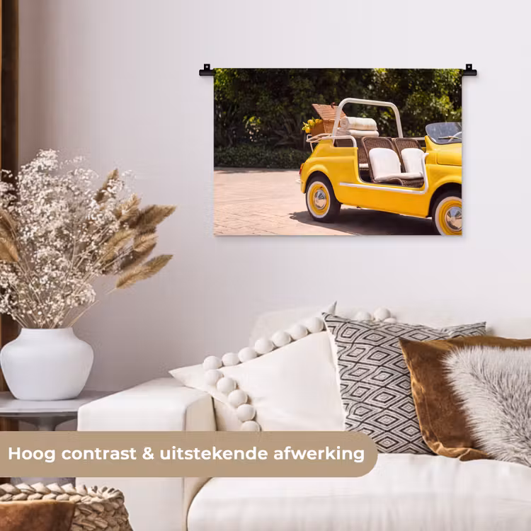 Wandkleed - Auto - Picknick - Zomer - Geel — 4