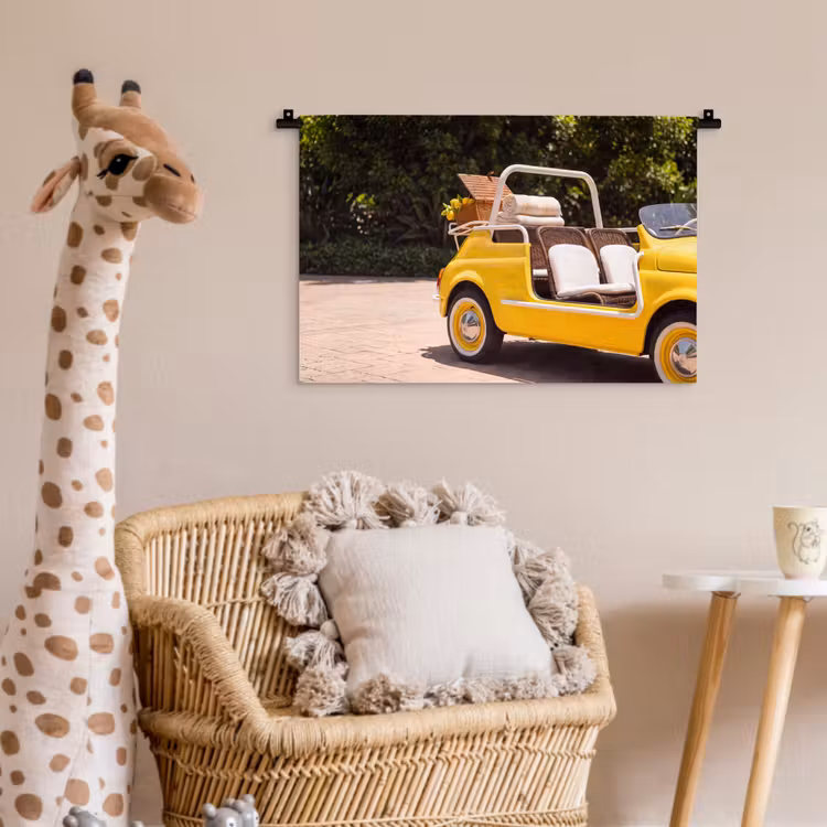 Wandkleed - Auto - Picknick - Zomer - Geel — 5