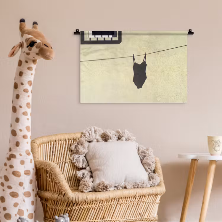 Wandkleed - Badpak - Schaduw - Muur - Zomer - Minimalistisch — 5