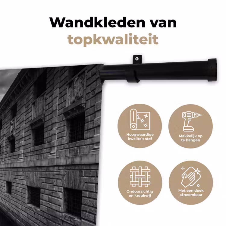 Wandkleed - Boot - Waterweg - Stad - Zwart-wit - Architectuur — 3