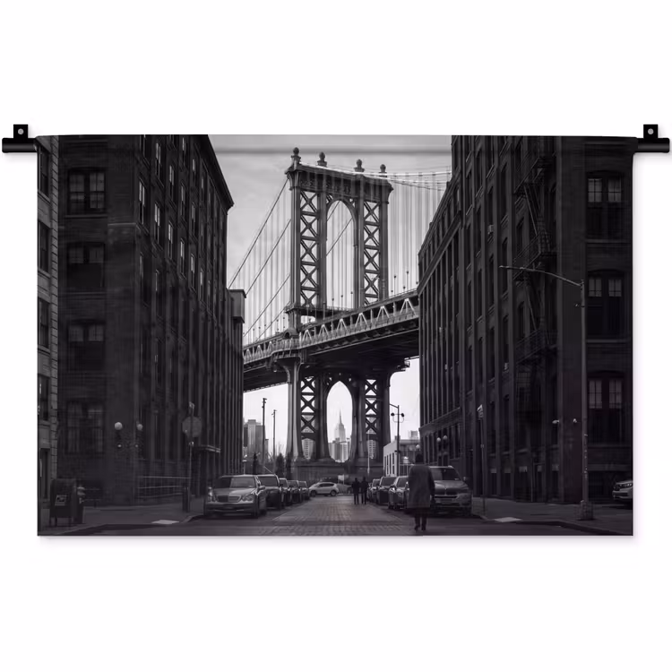 Wandkleed - Brug - Stad - Architectuur - Modern - Zwart-wit — 1