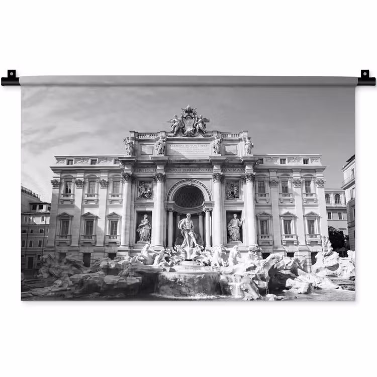 Wandkleed - Fontein - Beelden - Architectuur - Zwart-wit — 1