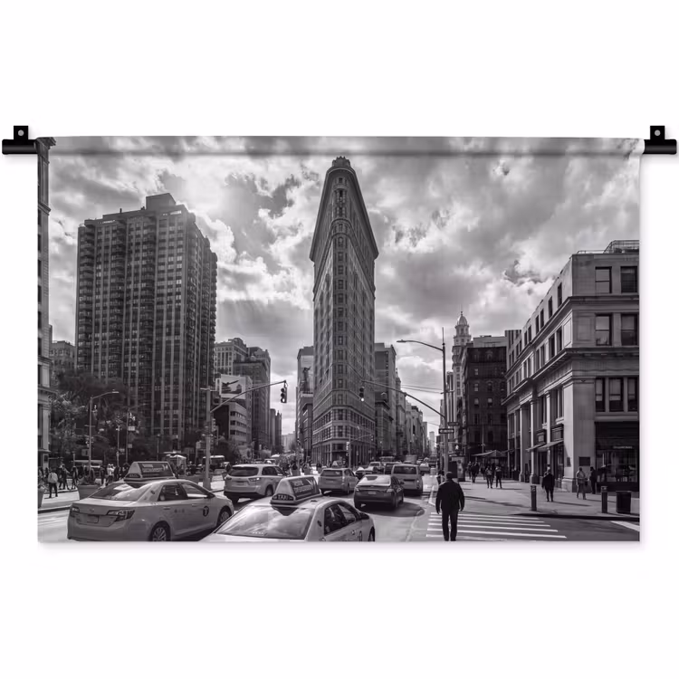 Wandkleed - Gebouw - Hoogbouw - Stad - Architectuur - Zwart-wit — 1