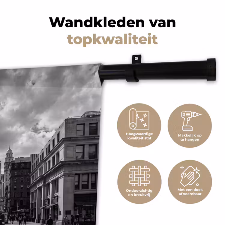 Wandkleed - Gebouw - Hoogbouw - Stad - Architectuur - Zwart-wit — 3