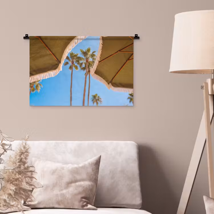Wandkleed - Parasol - Groen - Franjes - Zomer - Tropisch — 2