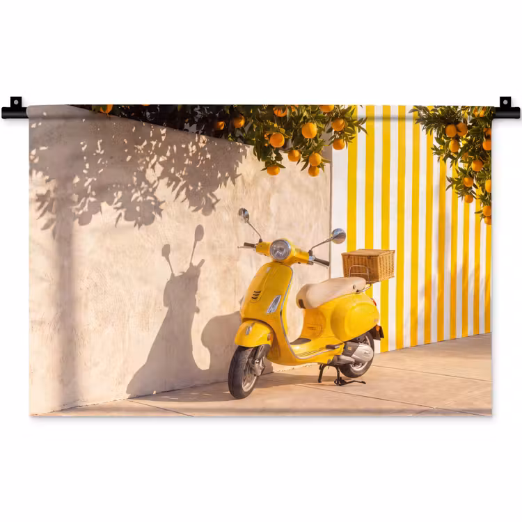 Wandkleed - Scooter - Natuur - Zomer - Geel - Mediterraan — 1
