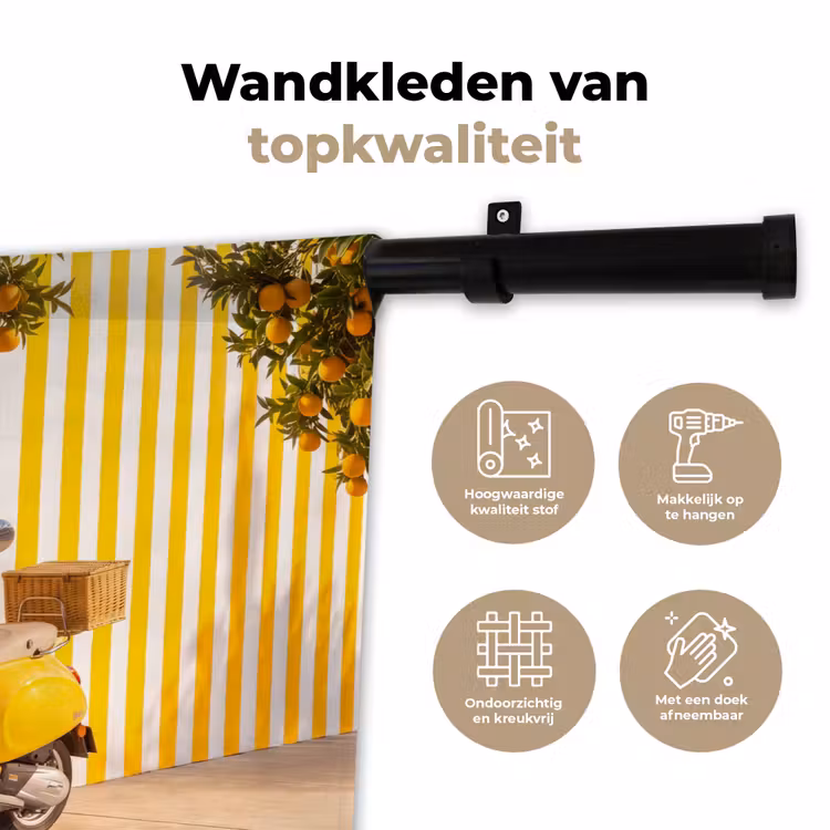 Wandkleed - Scooter - Natuur - Zomer - Geel - Mediterraan — 3
