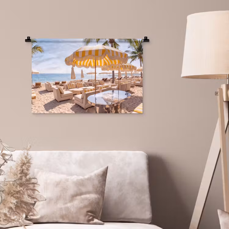Wandkleed - Strand - Ligbedden - Vakantie - Modern - Geel — 2