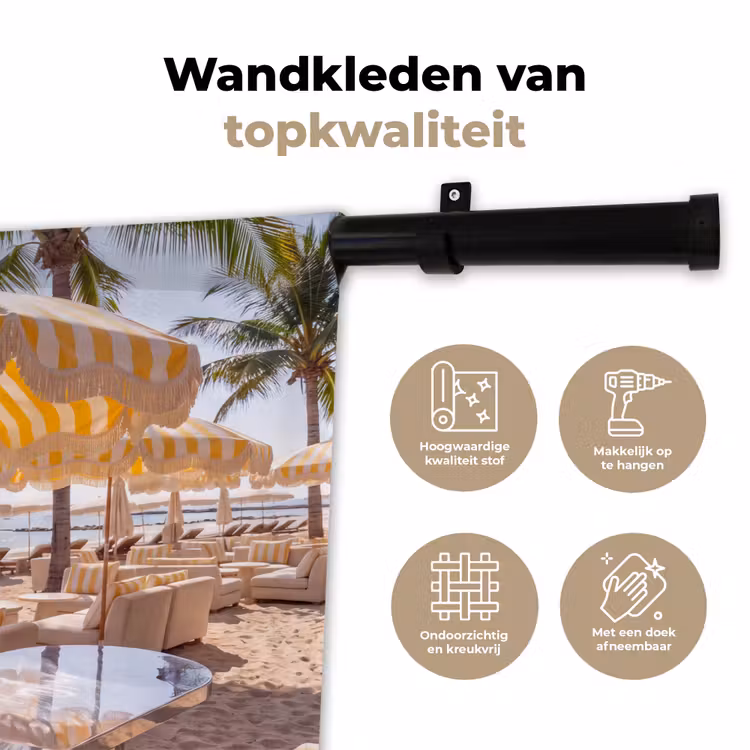 Wandkleed - Strand - Ligbedden - Vakantie - Modern - Geel — 3
