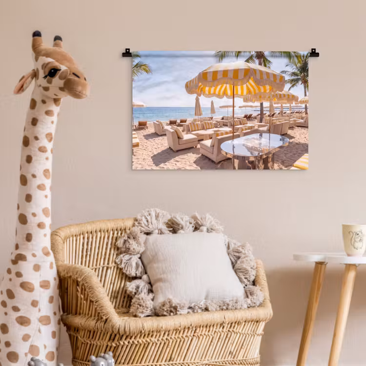 Wandkleed - Strand - Ligbedden - Vakantie - Modern - Geel — 5