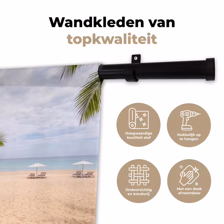 Wandkleed - Strand - Wegwijzer - Palmen - Tropisch - Groen — 3