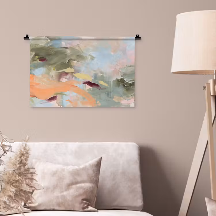 Wandkleed - Abstract - Borstelstreken - Kunst - Modern - Pastel — 2