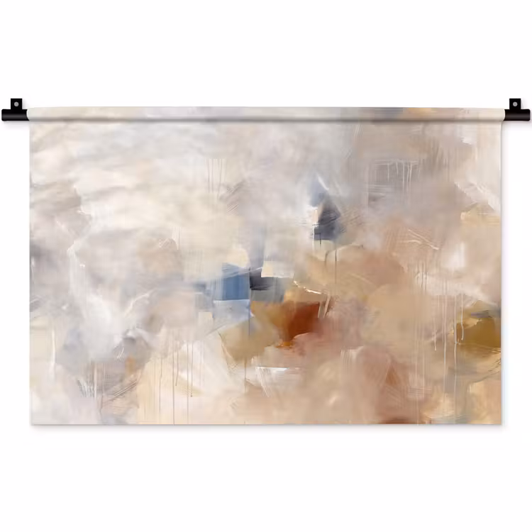 Wandkleed - Abstract - Borstelstreken - Modern - Beige - Kunst — 1