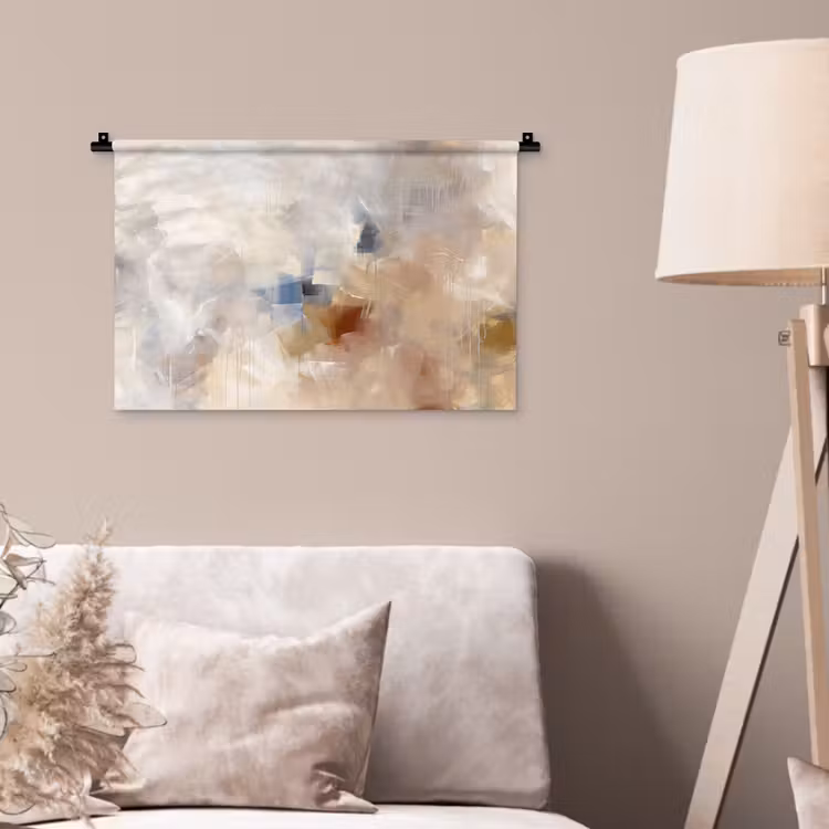 Wandkleed - Abstract - Borstelstreken - Modern - Beige - Kunst — 2