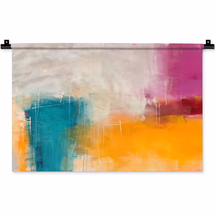 Wandkleed - Abstract - Kleurrijk - Modern - Kunst - Oranje — 1