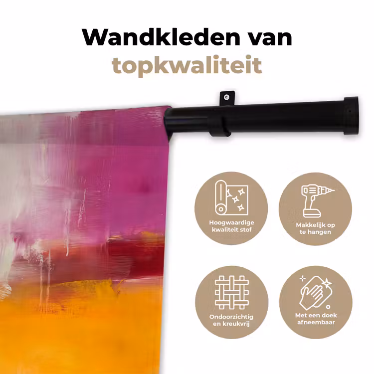 Wandkleed - Abstract - Kleurrijk - Modern - Kunst - Oranje — 3