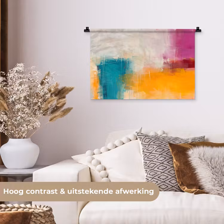 Wandkleed - Abstract - Kleurrijk - Modern - Kunst - Oranje — 4