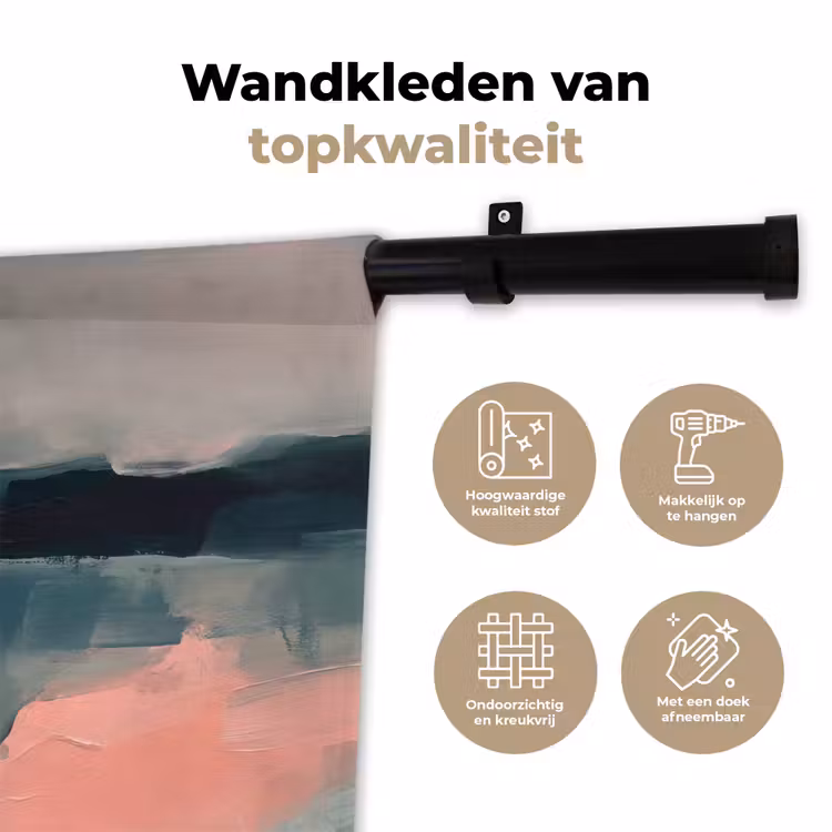 Wandkleed - Abstract - Landschap - Kunst - Modern - Groen - Blauw — 3