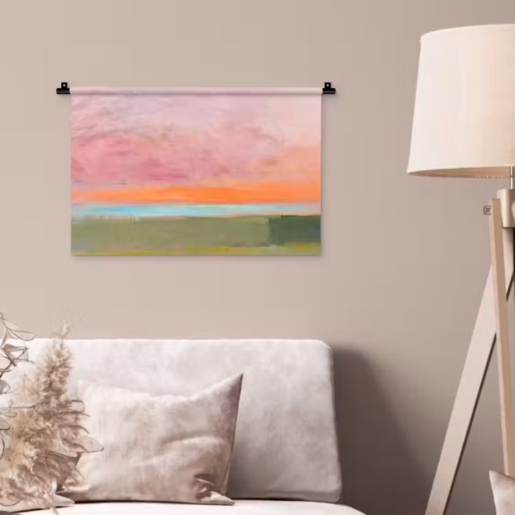 Wandkleed - Abstract - Landschap - Modern - Roze - Oranje — 2