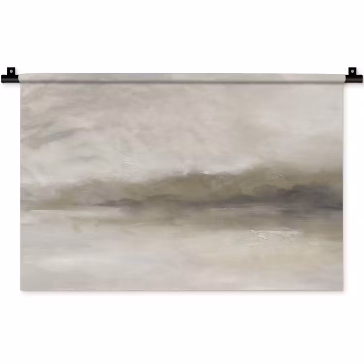 Wandkleed - Abstract - Landschap - Nevel - Modern - Grijs — 1