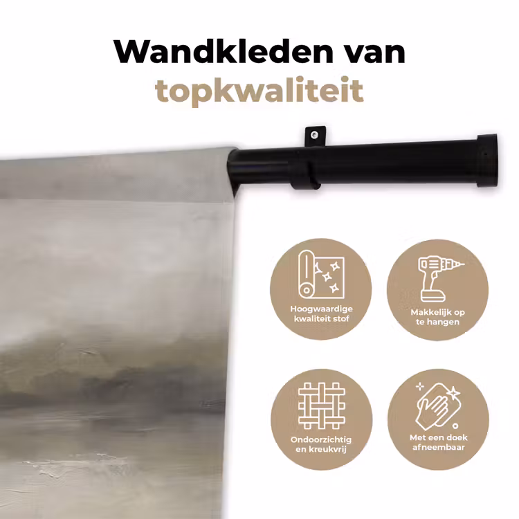 Wandkleed - Abstract - Landschap - Nevel - Modern - Grijs — 3