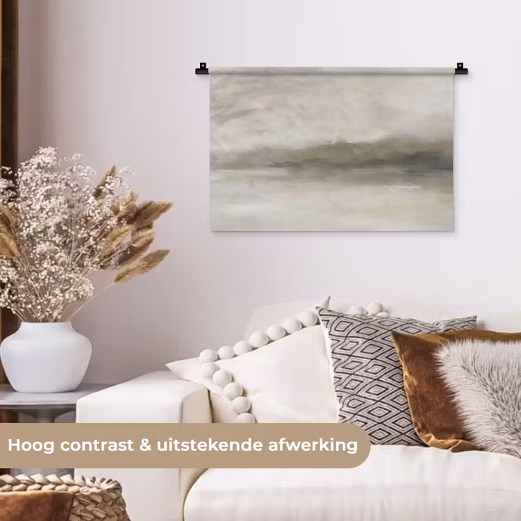 Wandkleed - Abstract - Landschap - Nevel - Modern - Grijs — 4