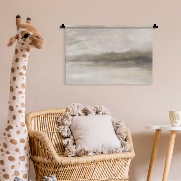 Wandkleed - Abstract - Landschap - Nevel - Modern - Grijs — 5
