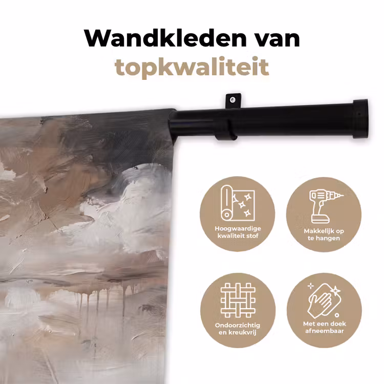 Wandkleed - Abstract - Textuur - Kunst - Modern - Beige — 3