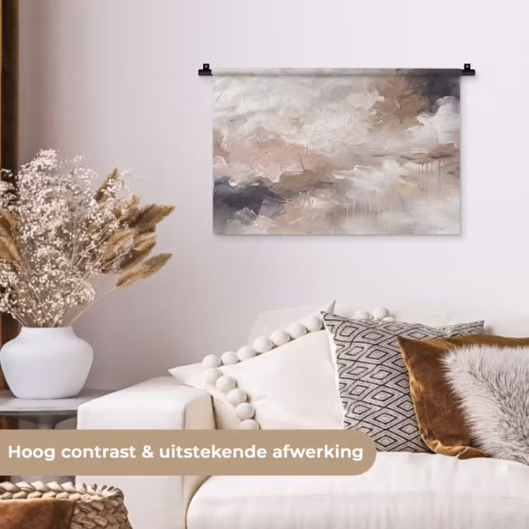 Wandkleed - Abstract - Textuur - Kunst - Modern - Beige — 4