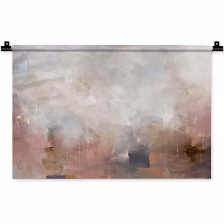 Wandkleed - Abstract - Vloeiend - Kunst - Modern - Beige — 1
