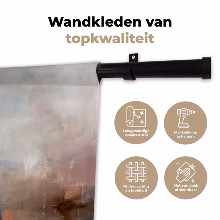 Wandkleed - Abstract - Vloeiend - Kunst - Modern - Beige — 3