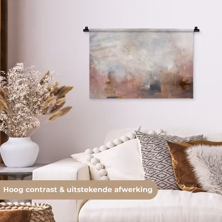Wandkleed - Abstract - Vloeiend - Kunst - Modern - Beige — 4