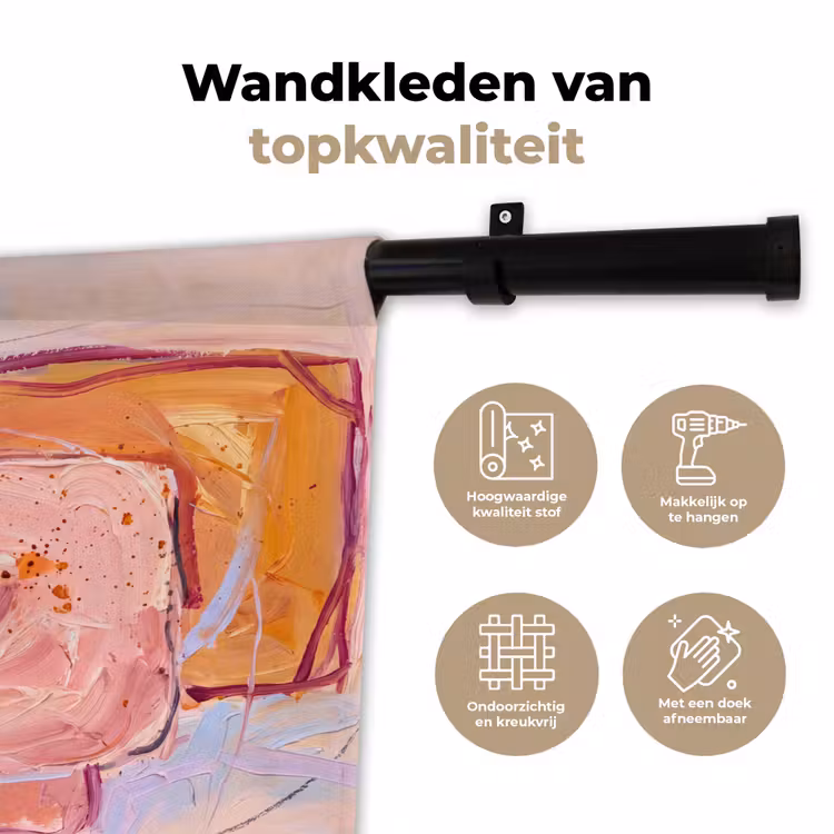 Wandkleed - Abstract - Vormen - Modern - Roze — 3